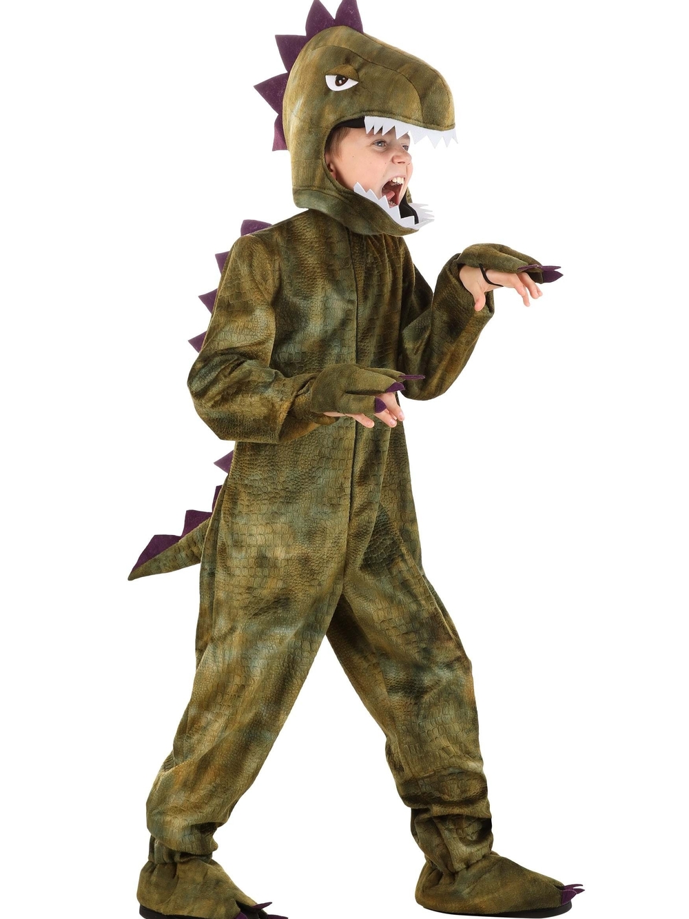 Kids Green Dinosaur Costume with Hooded Headpiece